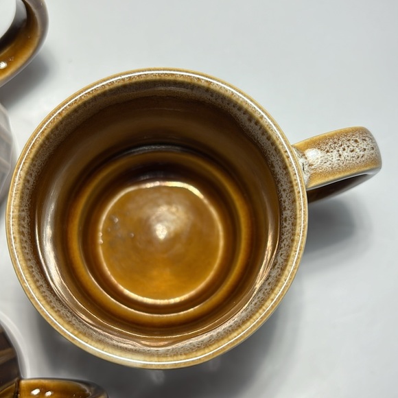 4 Stackable Drip Glaze Coffee Mugs Japan Brown Ceramic 6 OZS 3 1/2”H Set Of 4 - Picture 6 of 15